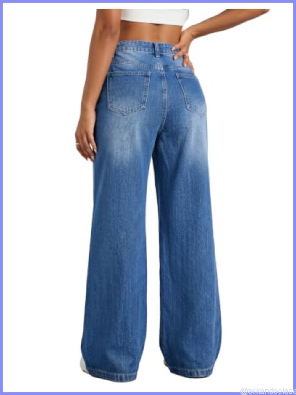 Womens High Rise Baggy Wide Leg Vintage Denim Jeans Boyfriend Streetwear Y2K